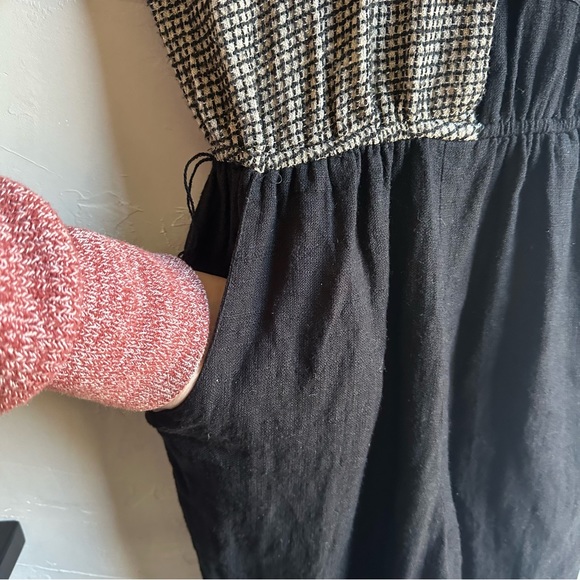 90s Vintage Linen Blend Jumpsuit with Button Up Top and Wide Leg Trousers Size 6 - Picture 10 of 14